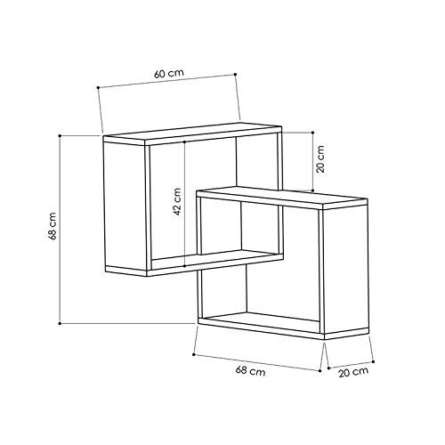  Ada Home Decor DCRW2181 Warner Wall Shelf, 24 x 27 x 8, White