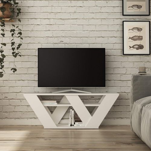  Ada Home Decor Todd TV Stand 11.81 x 28.66 x 15.75 White &