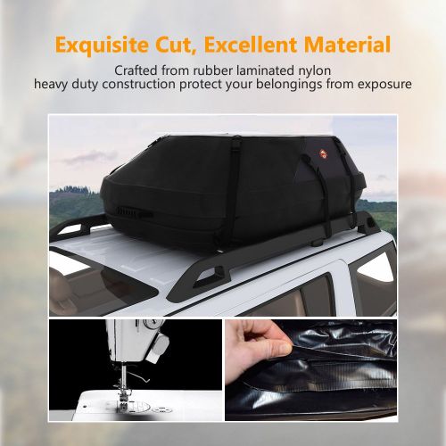  Adakiit adakiit Car Roof Bag Top Carrier Cargo Storage Rooftop Luggage Waterproof Soft Box Luggage Outdoor Water Resistant for Car with Racks,Travel Touring,Cars,Vans, Suvs