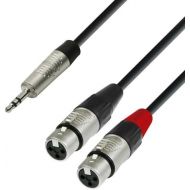 [아마존베스트]Ah Cables Adam Hall 4 Star Series Rean 1.8m 3.5mm Jack to 2x XLR Female Instrument Cable