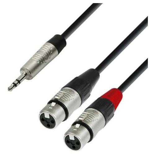 [아마존베스트]Ah Cables Adam Hall 4 Star Series Rean 1.8m 3.5mm Jack to 2x XLR Female Instrument Cable