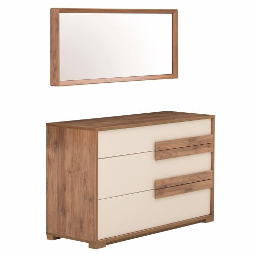  Adam and Illy AUR0459 Aura Chest of Drawers with Mirror Marble Walnut/Ceramic