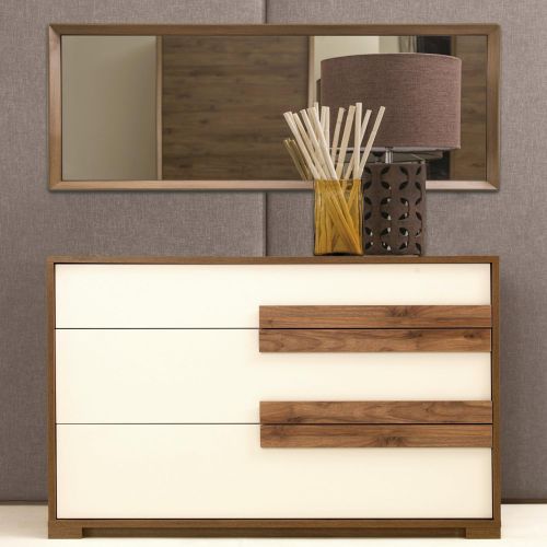  Adam and Illy AUR0459 Aura Chest of Drawers with Mirror Marble Walnut/Ceramic
