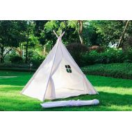 Adan Indoor Indian Playhouse Toy Teepee Play Tent for Kids Toddlers Canvas Teepee With Carry Case
