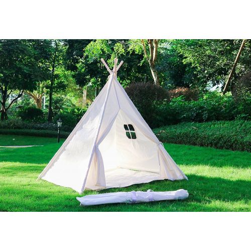  Adan Indoor Indian Playhouse Toy Teepee Play Tent for Kids Toddlers Canvas Teepee With Carry Case