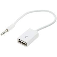 [아마존베스트]adaptare 14030 10cm Aux-In Cable 3.5mm Jack Male to USB 2.0 Female Type A White