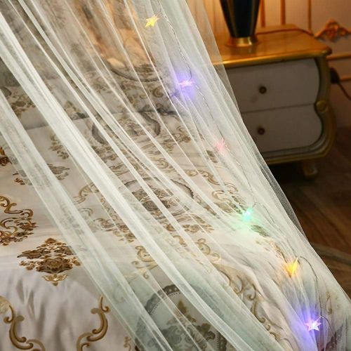  [아마존베스트]Adarl Princess Bed Canopy Mosquito Net for Kids, Dome Bed Curtains Hanging Play Tent for Childrens,Star Light String Not Included,Green