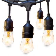 Addlon addlon 48 FT Outdoor String Lights Commercial Great Weatherproof Strand Edison Vintage Bulbs 15 Hanging Sockets, UL Listed Heavy-Duty Decorative Cafe Patio Lights for Bistro Garden