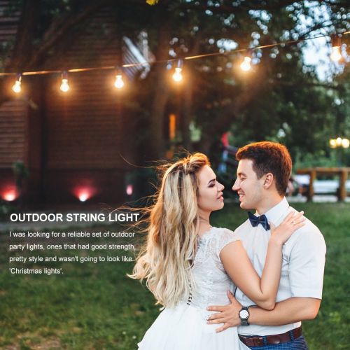  Addlon addlon 48 FT Outdoor String Lights Commercial Great Weatherproof Strand Edison Vintage Bulbs 15 Hanging Sockets, UL Listed Heavy-Duty Decorative Cafe Patio Lights for Bistro Garden