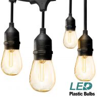 Addlon addlon LED Outdoor String Lights 48FT : with Dimmable Edison Vintage Plastic Bulbs and Commercial Great Weatherproof Strand - UL Listed Heavy-Duty Decorative LED Cafe Patio Light,