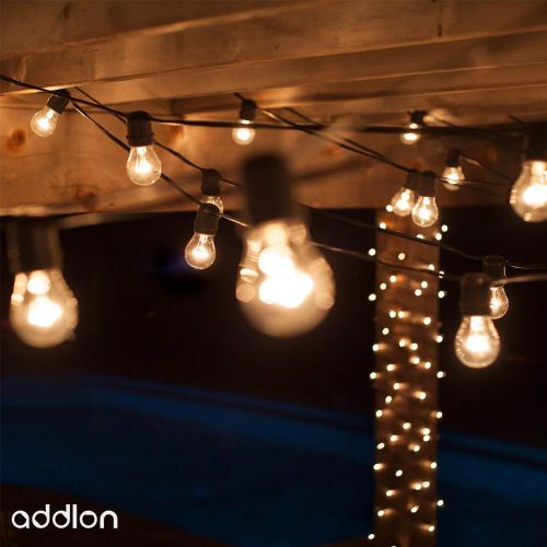  Addlon addlon LED Outdoor String Lights 48FT : with Dimmable Edison Vintage Plastic Bulbs and Commercial Great Weatherproof Strand - UL Listed Heavy-Duty Decorative LED Cafe Patio Light,