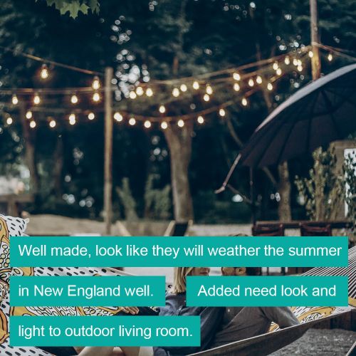  Addlon addlon LED Outdoor String Lights 48FT : with Dimmable Edison Vintage Plastic Bulbs and Commercial Great Weatherproof Strand - UL Listed Heavy-Duty Decorative LED Cafe Patio Light,