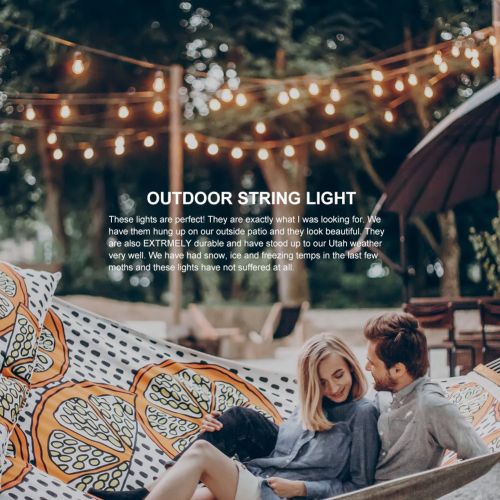  Addlon addlon LED Outdoor String Lights 48FT : with Dimmable Edison Vintage Plastic Bulbs and Commercial Great Weatherproof Strand - UL Listed Heavy-Duty Decorative LED Cafe Patio Light,