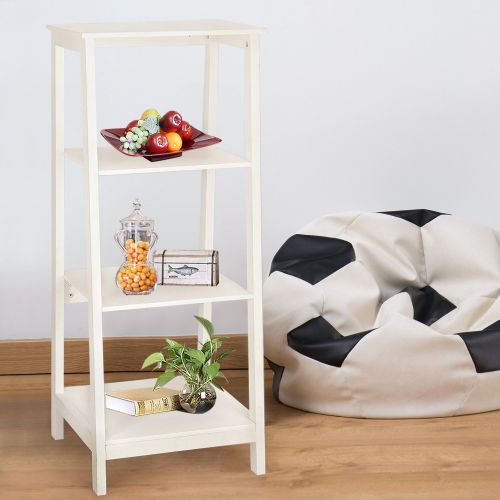  Adeco Simple Home Living Room Bed Room Bookcase Book Shelf (White Ivory)