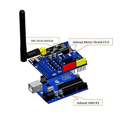  Adeept Smart Car Kit for Arduino, Remote Control Car Based on NRF24L01 2.4G Wireless, Robot Starter Kit, Arduino Robotics Model, Arduino Learning Kit with PDF Guidebook/Tutorial