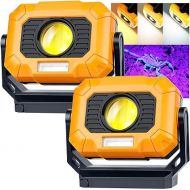 Adelante 2Pack Magnetic Work Light Rechargeable, 1500LM LED Work Light, Flashlight with 360° Rotating Stand 3 Color Temperature 6 Modes Waterproof Bright Flood Light for Mechanic and Working(2pack)