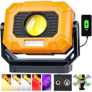 Adelante Magnetic Work Light Rechargeable, 1500LM LED Work Light, Flashlight with 360° Rotating Stand 3 Color Temperature 6 Modes Waterproof Bright Flood Light for Mechanic and Working(1Pack)