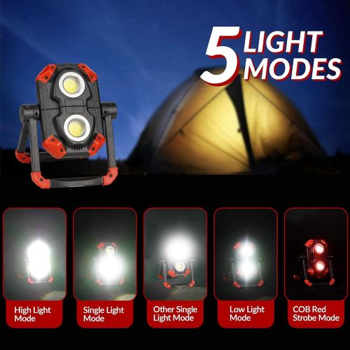  Adelante Rechargeable LED Work Light, 2500LM 30W COB Magnetic Working Lights & LED Headlamp Flashlight, 1000LM 230°Wide-Beam USB Rechargeable Head Light