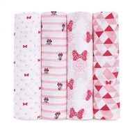 Aden aden by aden + Anais Disney Swaddle Baby Blanket, 100% Cotton Muslin, 44 X 44 inch, 4 Pack, Minnie Mouse