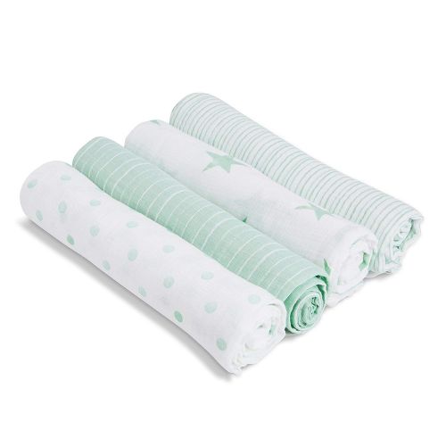  Aden by Aden + Anais Swaddle Baby Blanket, 100% Cotton Muslin, 12-Pack, 44 X 44 inch, Dream
