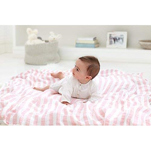  Aden + anais aden + anais Classic Swaddle Baby Blanket, 100% Cotton Muslin, Large 47 X 47 inch, 4 Pack, Rock...