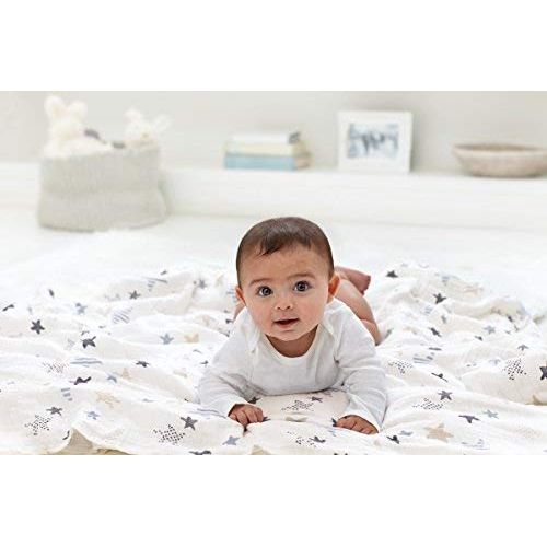  Aden + anais aden + anais Classic Swaddle Baby Blanket, 100% Cotton Muslin, Large 47 X 47 inch, 4 Pack, Rock...