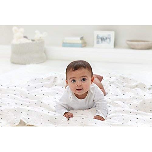  Aden + anais aden + anais Classic Swaddle Baby Blanket, 100% Cotton Muslin, Large 47 X 47 inch, 4 Pack, Rock...