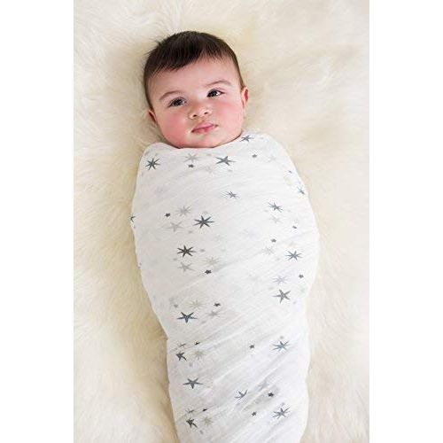  Aden + anais aden + anais Classic Swaddle Baby Blanket, 100% Cotton Muslin, Large 47 X 47 inch, 4 Pack, Rock...