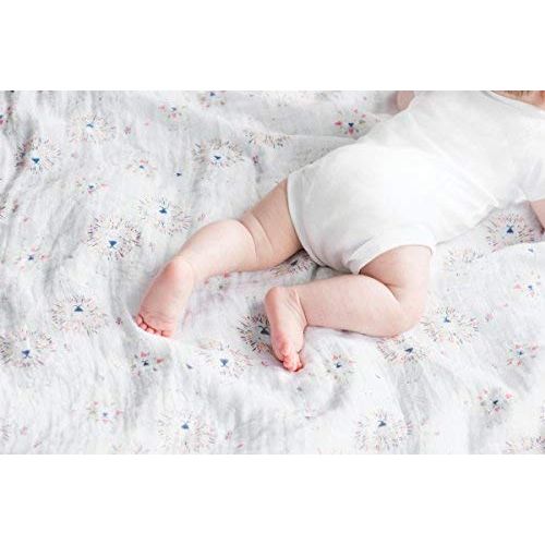  Aden + anais aden + anais Classic Swaddle Baby Blanket, 100% Cotton Muslin, Large 47 X 47 inch, 4 Pack, Rock...