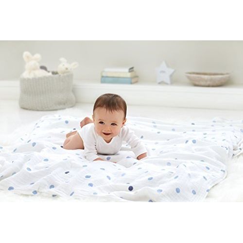  Aden + anais aden + anais Classic Swaddle Baby Blanket, 100% Cotton Muslin, Large 47 X 47 inch, 4 Pack, Rock...