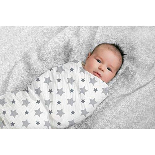  Aden + anais aden + anais Classic Swaddle Baby Blanket, 100% Cotton Muslin, Large 47 X 47 inch, 4 Pack, Rock...