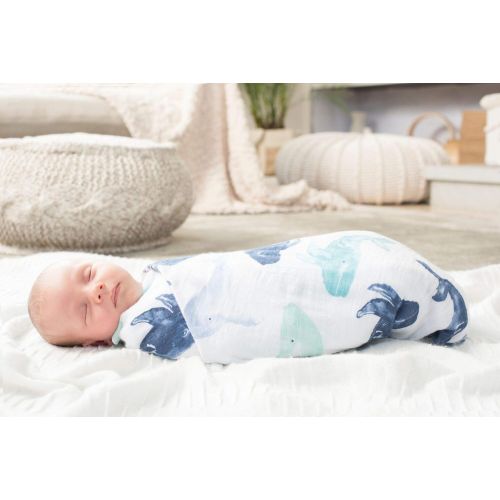  Aden + anais aden + anais Classic Swaddle Baby Blanket, 100% Cotton Muslin, Large 47 X 47 inch, 4 Pack, Rock...