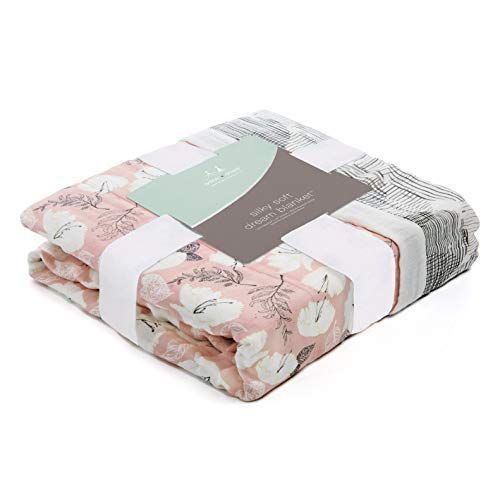  Aden + anais aden + anais Silky Soft Dream Blanket, 100% Cotton Bamboo Muslin, 4 Layer Lightweight and...