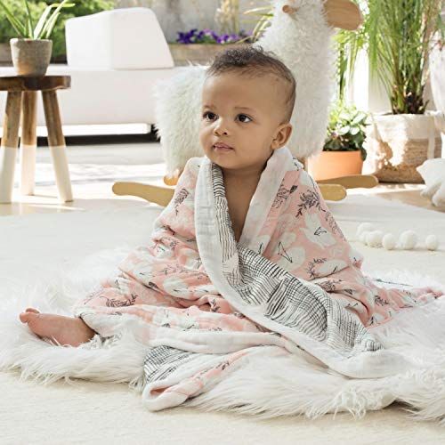  Aden + anais aden + anais Silky Soft Dream Blanket, 100% Cotton Bamboo Muslin, 4 Layer Lightweight and...