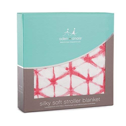  Aden + anais aden + anais Silky Soft Stroller Blanket, 100% Viscose Bamboo Muslin, 4 Layer Lightweight and...