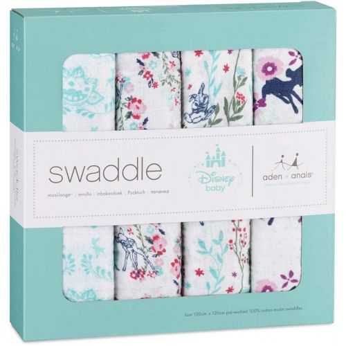  Aden + anais aden + anais Disney Baby Classic Swaddles 4 Pack - Bambi