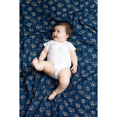  Aden + anais aden + anais Metallic Dream Blanket | 100% Viscose Bamboo Muslin Baby Blankets for Girls & Boys | Ideal Newborn Nursery & Crib Blanket | Unisex Toddler & Infant Bedding | Gold Deco
