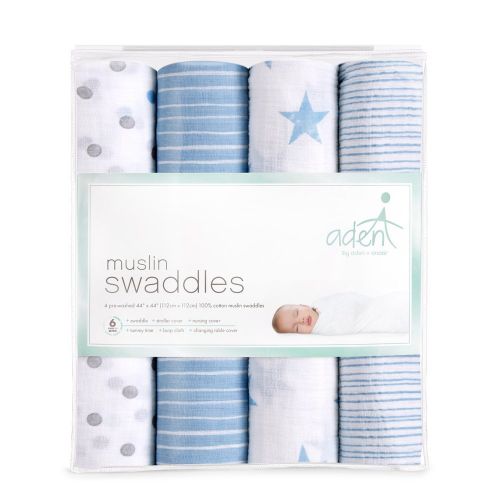  Aden + anais Aden by aden + anais Swaddle Blanket | Muslin Blankets for Girls & Boys | Baby Receiving Swaddles |...