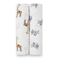 Aden + anais aden + anais Swaddle Blanket | Boutique Muslin Blankets for Girls & Boys | Baby Receiving Swaddles | Ideal Newborn & Infant Swaddling Set | Perfect Shower Gifts, 2 Pack, Jungle Jam