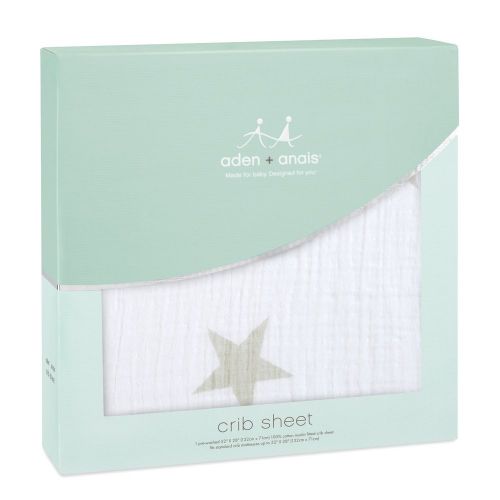  Aden + anais aden + anais Classic Crib Sheet, Twinkle Silver Star