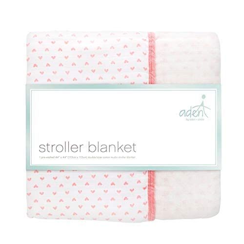  Aden + anais Aden by aden + anais Stroller Blanket; 100% Cotton Muslin; 4 Layer Lightweight and Breathable; Large 44 X 44 inch; Butterflies
