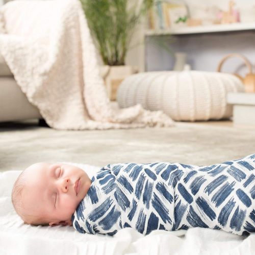  aden + anais Silky Soft Swaddle Blanket,100% Bamboo Viscose Muslin Blankets for Girls & Boys, Baby Receiving Swaddles, Ideal Newborn & Infant Swaddling Set, 3 Pack, Seaport: Baby