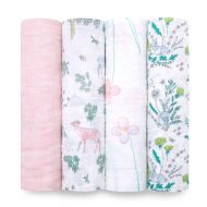 Aden + anais aden + anais Classic Swaddle Baby Blanket, 100% Cotton Muslin, Large 47 X 47 inch, 4 Pack, Forest Fantasy