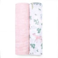 Aden + anais aden + anais Classic Swaddle Baby Blanket, 100% Cotton Muslin, Large 47 X 47 inch, 2 Pack, Forest Fantasy