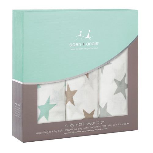  Aden + anais aden + anais Silky Soft Swaddles 3 Pack - Milky Way