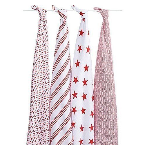  Aden + anais aden + anais Classic Muslin Swaddle Blanket 4 Pack - Product (RED) Special Edition