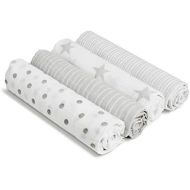 aden + anais 4 Pack Swaddle Blankets, 47x47, Dusty Gray - 100% Cotton