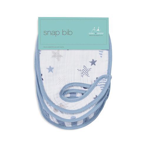  Aden and Anais Infant Rock Star Snap Bibs, 3 Pack