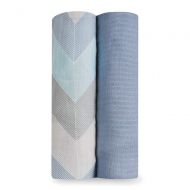 Aden by aden + anais aden by aden + anais Silky Soft Swaddle Blankets, Ziggy Blue, 2 Pack - Rayon Material