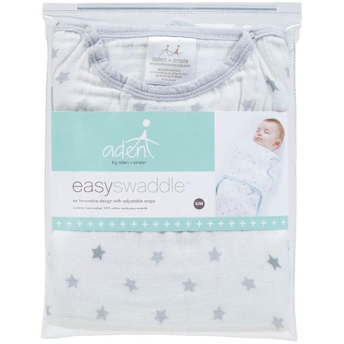  Aden by aden + anais aden by aden + anais Easy Swaddle Wearable Baby Wrap; 100% Cotton Muslin; Dove - S/M